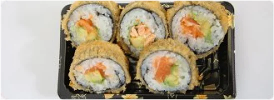 Zalm, komkommer, avocado en teriyaki mayonaise